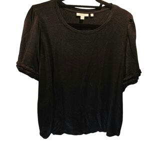 Chico's sz. Large black linen tshirt